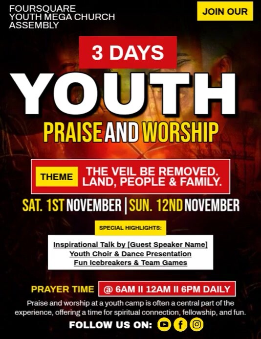Youth Praise & Worship Template | PosterMyWall