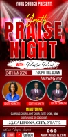 Youth praise night church flyer Roll Up Banner 3' × 6' template