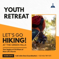 youth retreat hiking trip flyers Instagram Post template