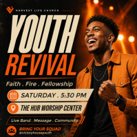 Czarny Youth Revival Event Сообщение Instagram Template