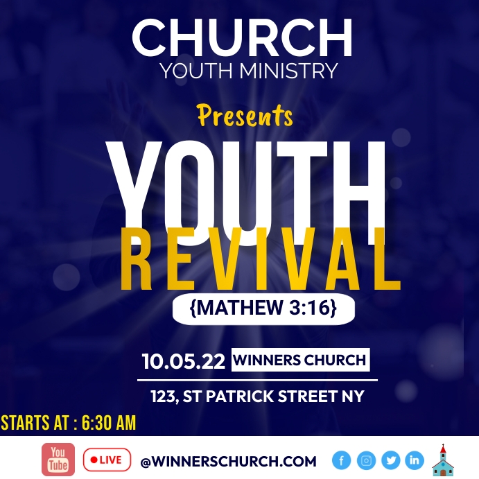 YOUTH REVIVAL Instagram Post template
