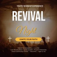 Marrón Youth Worship Revival Message Instagram Template