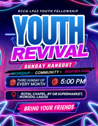 Purple Youth Revival Event Flyer Template