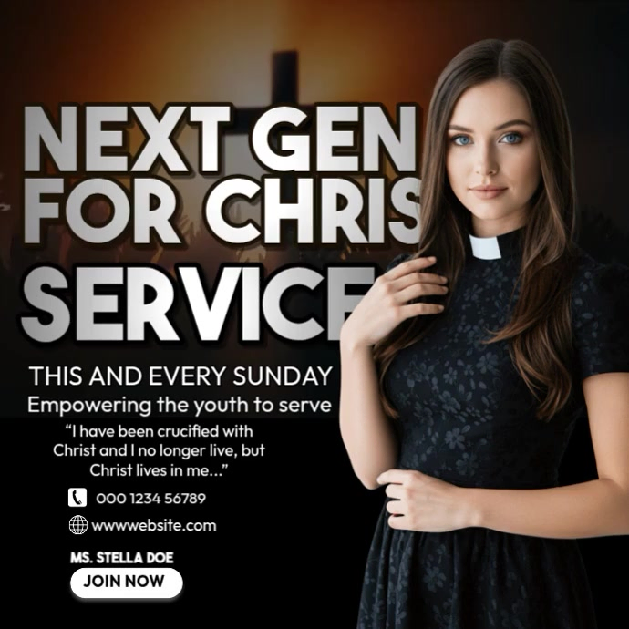 Youth Service: Empowered to Serve Christ Template | PosterMyWall