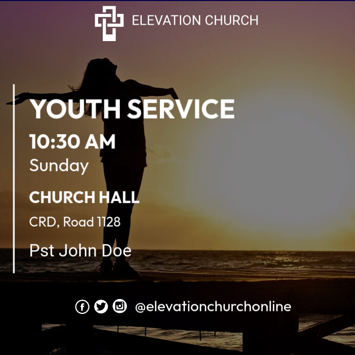 YOUTH SERVICE (1) Instagram Post template