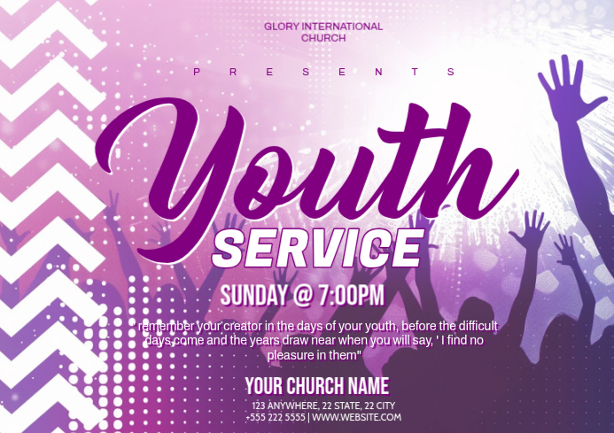 YOUTH SERVICE Template | PosterMyWall