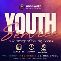 Purple Youth Worship Service Instagram-bericht Template