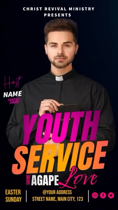 Youth Service Template | PosterMyWall