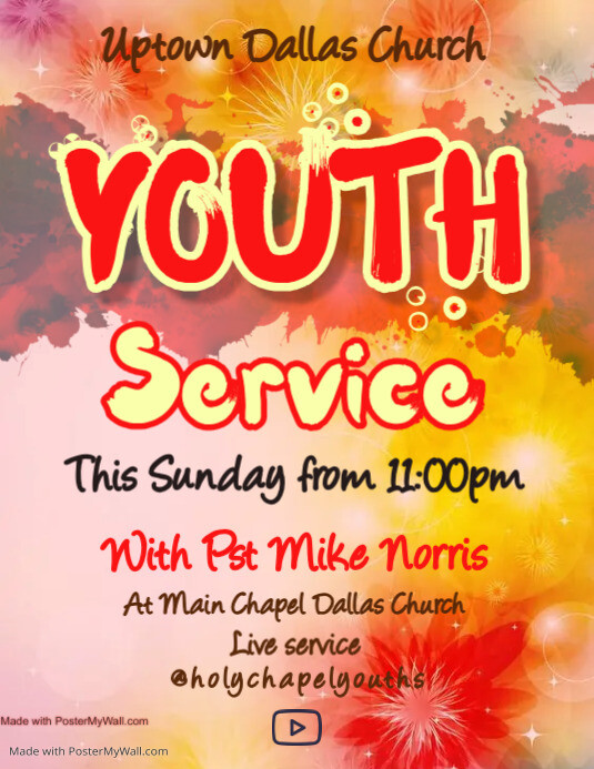 YOUTH SERVICE Template PosterMyWall