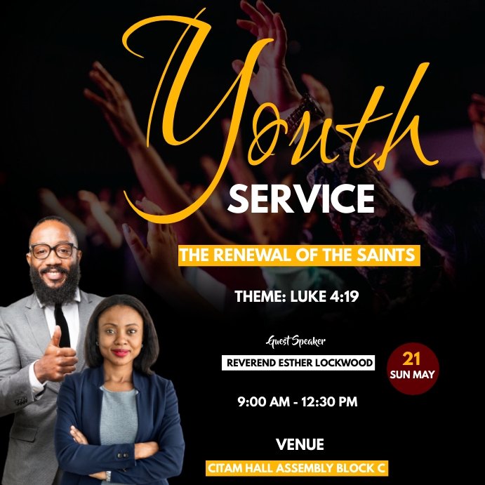 Youth Service Square (1:1) template