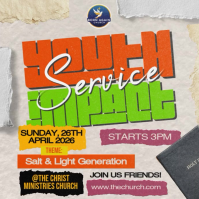 Youth Service Event Publicação no Instagram template