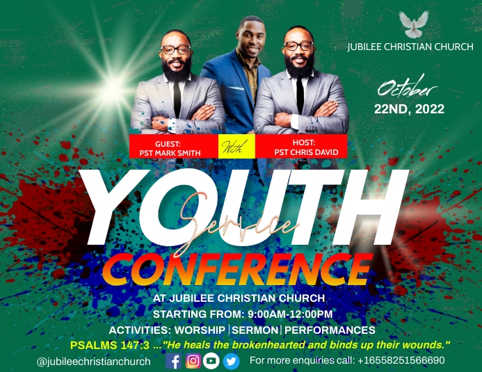 youth service invitation flyer template