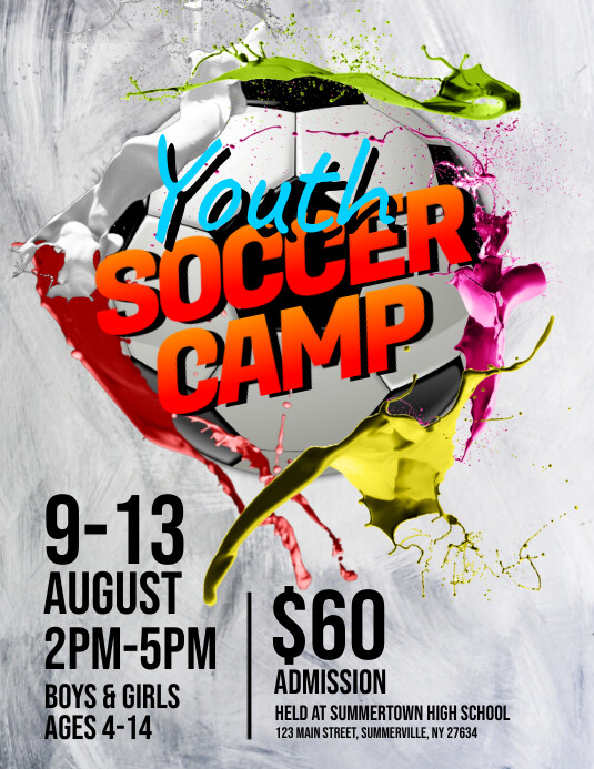 Youth Soccer Camp Flyer Template PosterMyWall