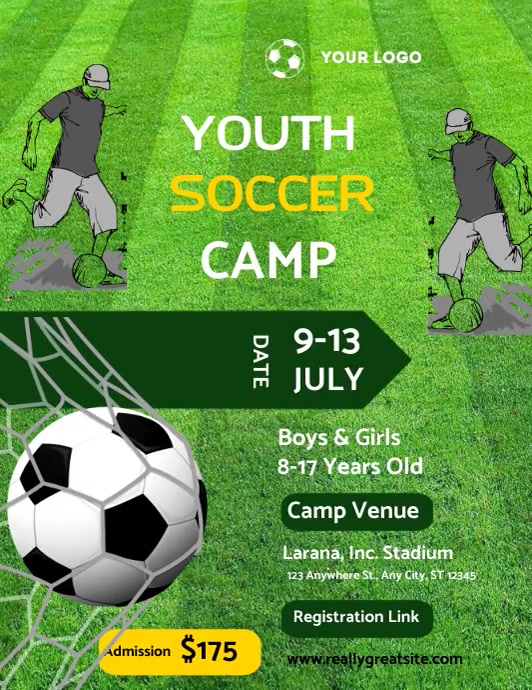 Youth Soccer Camp Flyer Template PosterMyWall