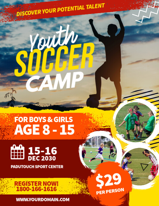 Youth Soccer Camp Flyer Template PosterMyWall
