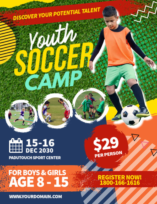 Youth Soccer Camp Flyer Template PosterMyWall