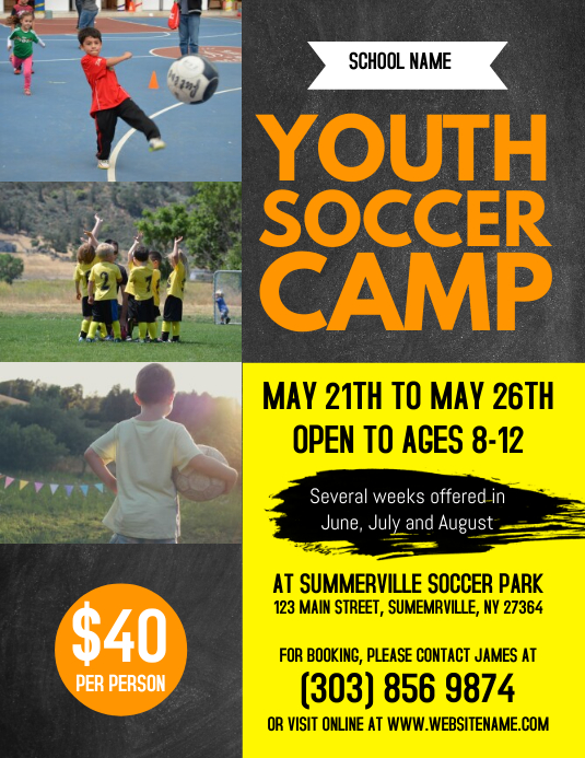 Youth Soccer Camp Flyer Template PosterMyWall