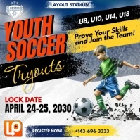 Youth Soccer Tryouts Publicación de Instagram template