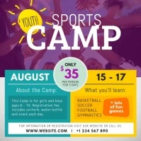 Youth Sports Camp Ad Square Video Kvadrat (1:1) template