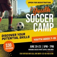 Youth Sports Soccer Camp Square Video Kvadrat (1:1) template