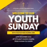 youth sunday church service flyer template Square (1:1)