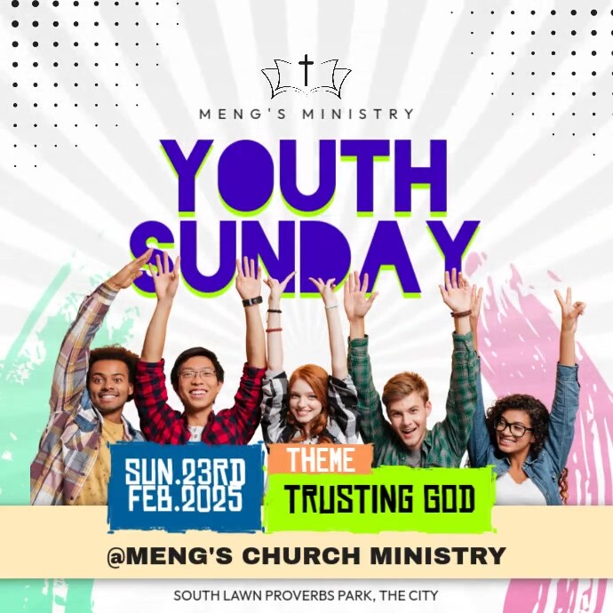 Youth Sunday Service Post Instagram template