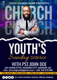 youth sunday service A6 template