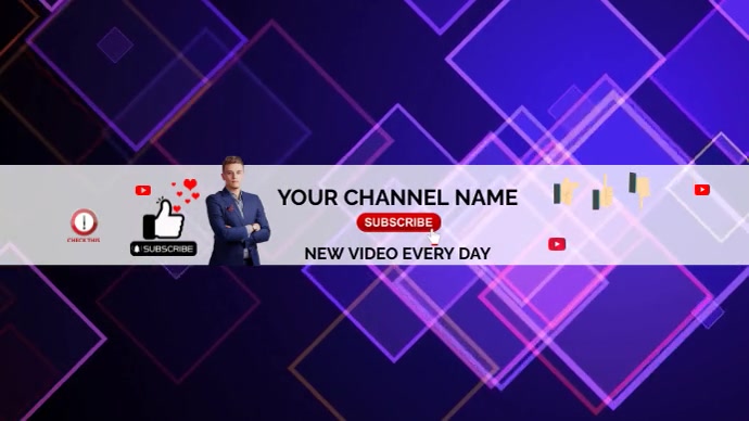 Youtube channel art cover template and youtub