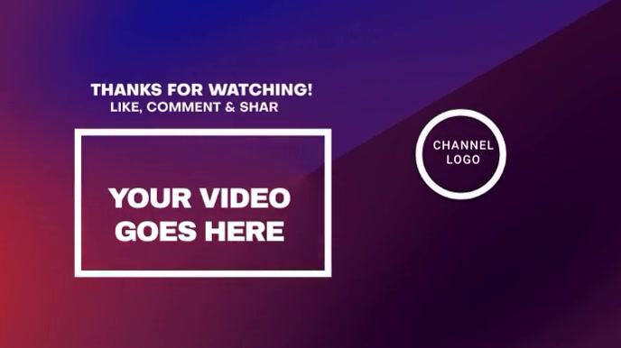 Plantilla de youtube outro | PosterMyWall