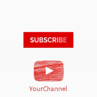 Youtube subscribe animated drawing video ad 2 Cuadrado (1:1) template