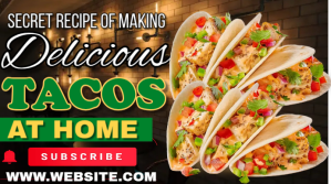 YouTube thumbnail about making deliciou tacos YouTube-miniature template