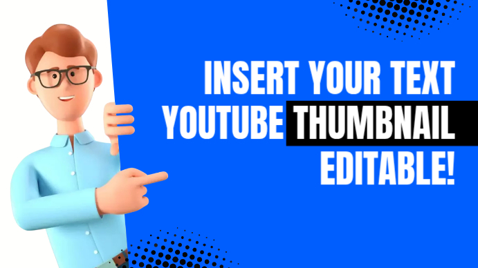 Blue Youtube Thumbnail Cartoon Template | PosterMyWall