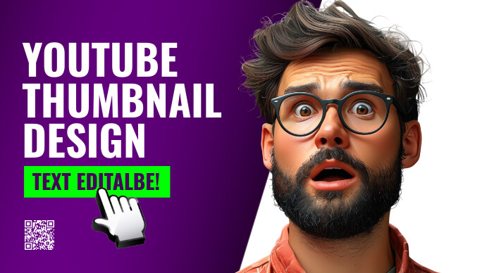 Youtube Thumbnail design Editable Digital Display (16:9) template