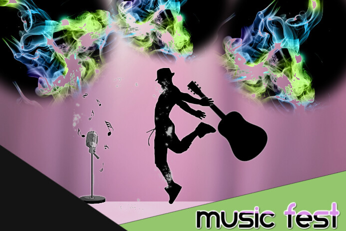 Youtube Thumbnail Music Festival Stage Guitar Template Postermywall