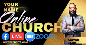 Hitam online church service Facebook Shared Image Template