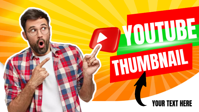 Youtube Thumbnail Your Text Here Template | PosterMyWall
