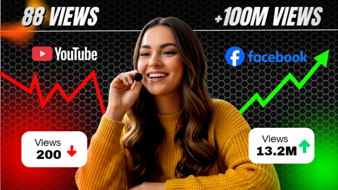 YouTube vs Facebook Video Thumbnail Template | PosterMyWall