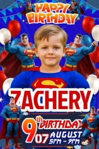 Zachery’s Hero Bash Poster template