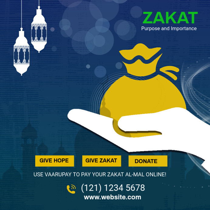 Zakat collection post Templat PosterMyWall