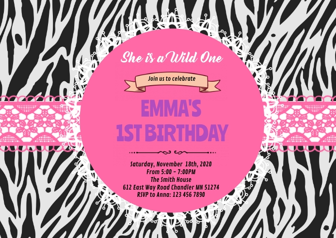Zebra Print Party Invitations Printable