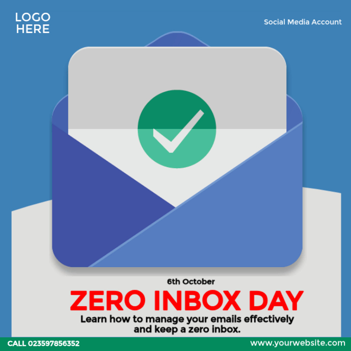 Zero Inbox Day Template | PosterMyWall