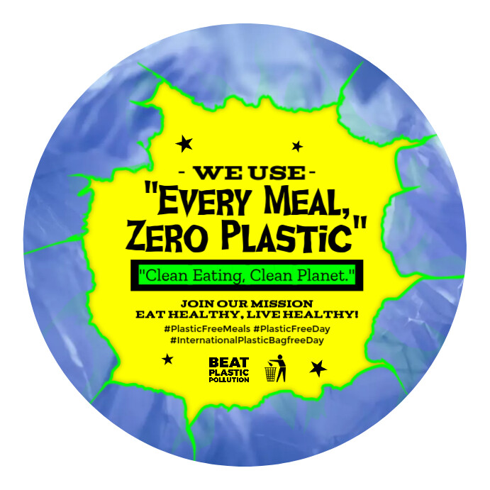 Zero Reporting Sticker Zero Plastic Use Sticker Post Template | PosterMyWall