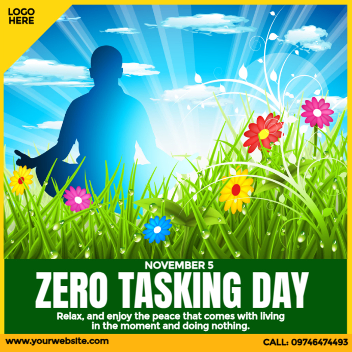 zero tasking day Template | PosterMyWall