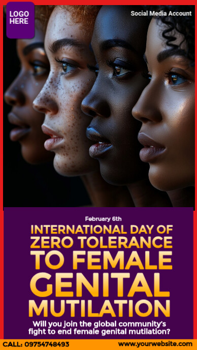 Mutilation Chart Poster Zero Tolerance to Female Genital Mutilation Template | PosterMyWall