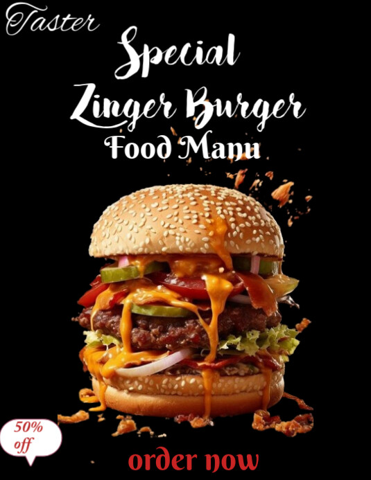 zinger burger Template | PosterMyWall