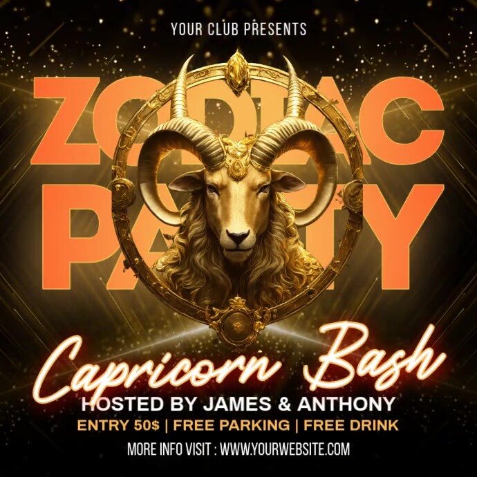 Zodiac Capricorn Bash Instagram Post template