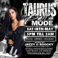 Black Taurus Party Post Instagram Template