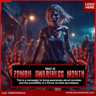 Morado Zombie Awareness Month Design Instagram-opslag Template