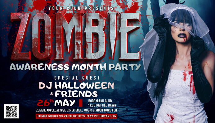 Zombie Awareness Month Party Template | PosterMyWall