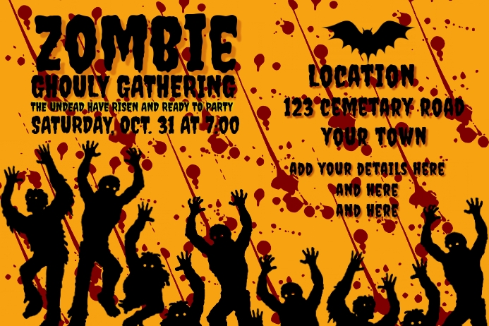 Zombie Ghouly Gathering Banner Template Postermywall